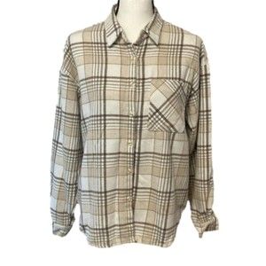 Womens Flannel Shacket Plaid Long Sleeve Thick Flannel Shirt Jacket